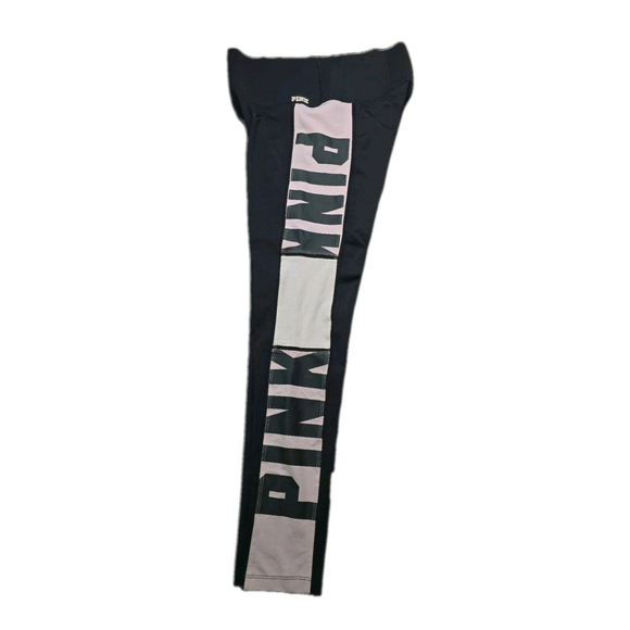 Victoria's Secret Pants - PINK Victoria’s Secret Yoga Leggings Women’s M Gray Logo Side Stripe Athleisure